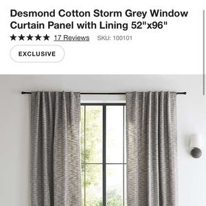 Crate and Barrel Desmond Curtain Storm Grey